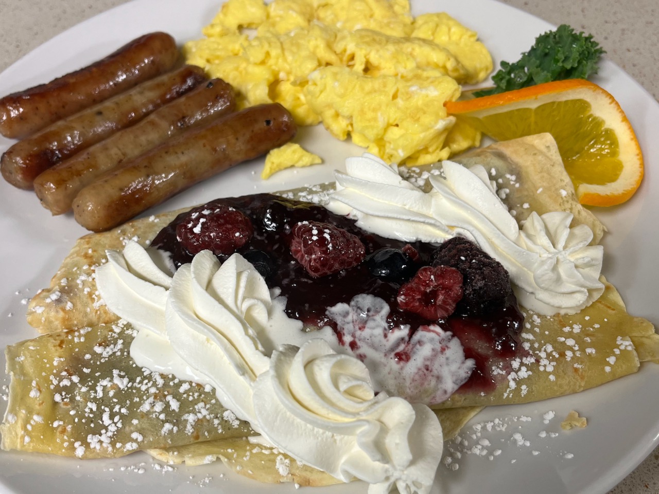 Trio Berries Cream Crepes